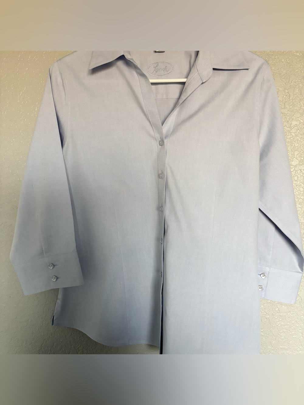 Foxcroft Light Blue Men's Dress‎ Shirt Non Iron